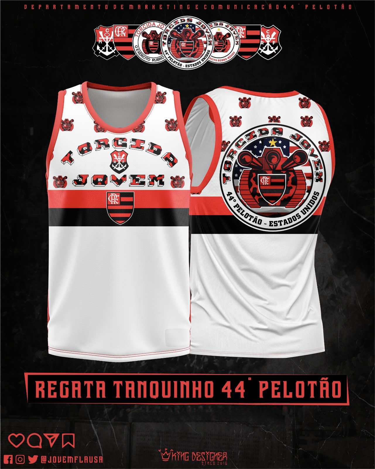 Camiseta Regata Tanquinho 44º Pelotão - Original Jovem Fla USA